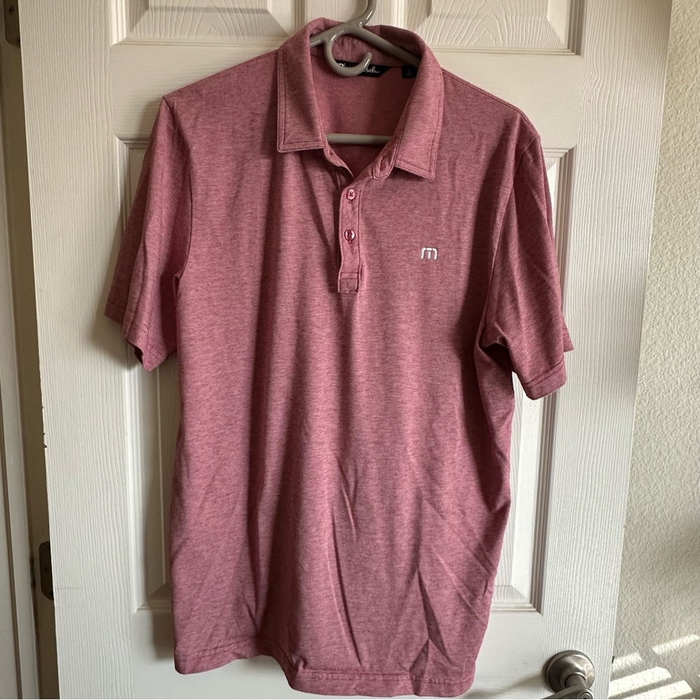 Thomas Matthew Mens Size Large Golf polo Zinna Heather Red Shirt